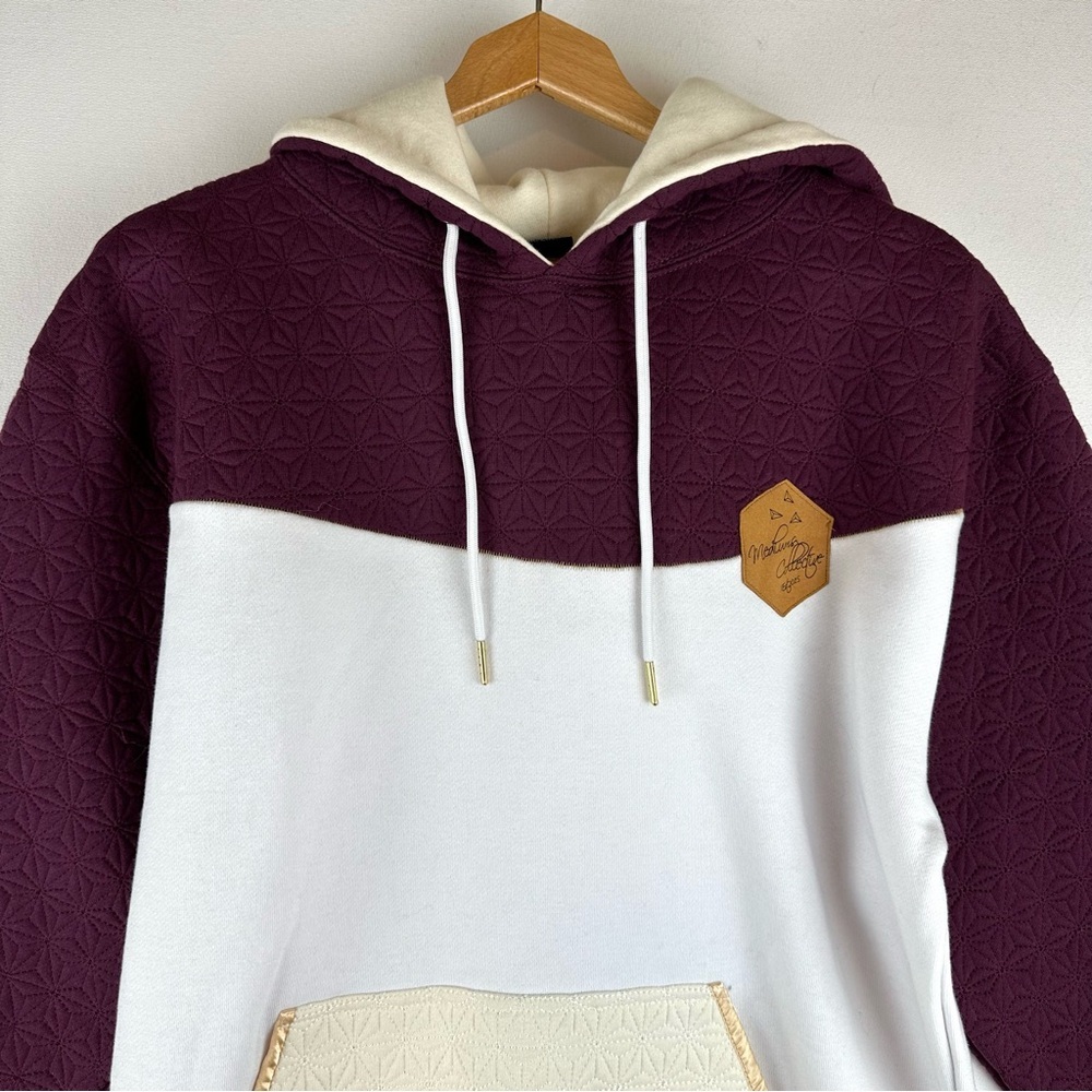 Mediums Collective Quilted Cut & Sew Textured Hoodie‎ Sweatershirt Unisex - Picture 2 of 11